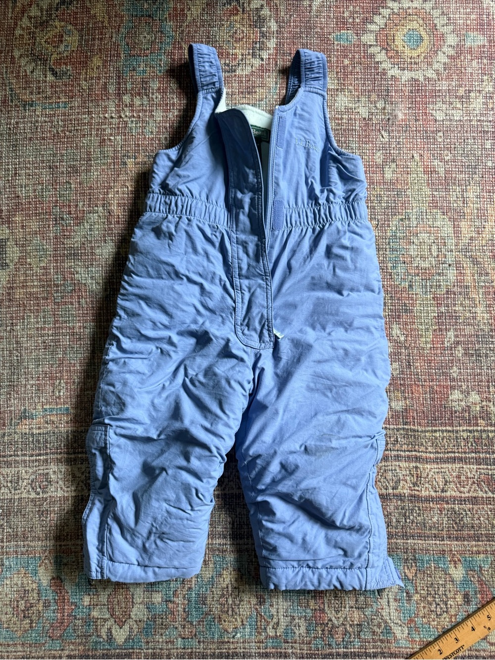 LL Bean 2T Kids Insulated Snow Bibs - Light Blue Purple